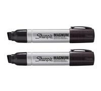 Sharpie Pro Magnum - Rotuladores permanentes grandes, paquete de 2, punta de cuña cincel extra ancha, tinta negra