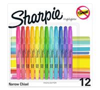 Sharpie Resaltadores de bolsillo | Punta de cincel | Colores surtidos de tinta fluorescente | 12 rotuladores subrayadores
