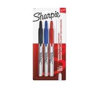 Sharpie® Retractable Permanent Markers, Fine Point, Assorted, 3/Set, Sold as 1 Set