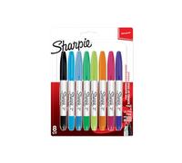 Sharpie Rotulador permanente de doble punta, fina y ultrafina — colores surtidos, paquete de 8
