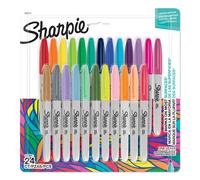 Sharpie Rotuladores Permanentes | Rotuladores de Colores Punta Fina | Colores Surtidos | 24 Rotuladores