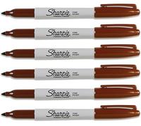 Sharpie - Rotulador permanente de punta fina, color marrón, paquete de 6