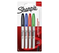 Sharpie, rotulador permanente de punta fina, paquete de 4 unidades en tarjeta