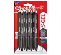 Sharpie Bolígrafos de gel S-Gel Punta mediana (0,7 mm) Colores surtidos 8 unidades
