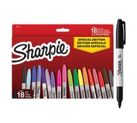 SHARPIE ROTULADOR SHARPIE PERMANENTE PUNTA FINA 18 COLORES SURTIDOS EDICION LIMITADA 1x23x17 Cms.