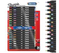 Rotuladores acrílicos creativos de Sharpie | Marcadores con Punta de pincel base agua | Escribe en la mayoría de superficies | Materiales de arte y manualidades | Tonos cálidos | 36 unidades