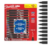 Sharpie Rotuladores acrílicos creativos | Marcadores con punta fina base agua | Escribe en la mayoría de superficies | Materiales de arte y manualidades | Colores surtidos | 12 unidades