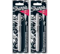 SHARPIE rotuladores metálicos permanentes, punta fina, tinta plateada, paquete de 2 marcador metálico