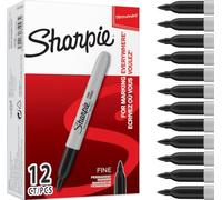 Sharpie rotuladores permanentes | punta fina | color negro | caja de 12 marcadores | material escolar ideal
