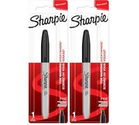 Sharpie rotuladores permanentes | punta fina | color negro | paquete de 2 marcador | material escolar ideal.