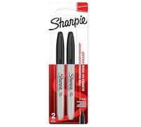 Sharpie Rotuladores permanentes punta fina color negro — Paquete de 2 — Material escolar ideal