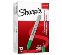 Sharpie rotuladores permanentes punta fina color verde juego de 12 marcadores material escolar ideal