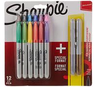 Sharpie rotuladores permanentes, punta fina, surtido de clásicos y metálicos, juego de 14
