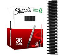 Sharpie Rotuladores permanentes – Punta fina – Tinta negra – Caja 36 – Ideal para material escolar