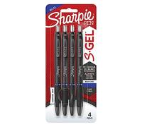 Sharpie S - Bolígrafos de tinta de gel, punta fina, 0,5 mm, cuerpo negro, tinta azul