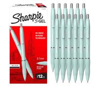 Sharpie S-Gel - Bolígrafos de gel, barril de niebla oceánica, tinta negra | Elegante barril de niebla oceánica, tinta de gel sin manchas, agarre contorneado, punta media de 0,7 mm, aspecto profesional