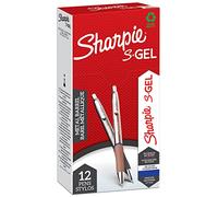 Sharpie S-Gel | Bolígrafos de gel de metal | Punta mediana (0,7 mm) | Gris acero y oro rosa | Tinta azul | 12 unidades