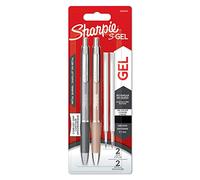 Sharpie Bolígrafos de gel S-Gel Punta 0,7 mm Tinta negra Gris acero/oro rosa 2 uds + 2 recambios