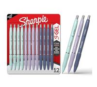 Sharpie S-Gel - Bolígrafos de gel, punta media (0,7 mm), barriles de colores surtidos, tinta negra, 12 unidades