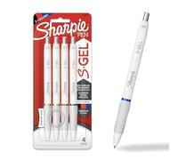 SHARPIE S-Gel, bolígrafos de gel, punta media (0.7 mm), bolígrafos de tinta de gel negra, roja y azul, 4 unidades