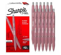 Sharpie S-Gel - Bolígrafos de gel, punta media, barril de rubor intenso | Tinta de gel sin manchas, barril de rubor atrevido, tinta negra de punta media, agarre de goma contorneado