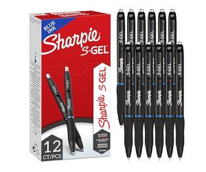 Sharpie S-Gel | Bolígrafos de gel | Punta mediana (0,7 mm) | Tinta azul | 12 unidades