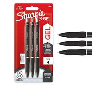 Sharpie – Bolígrafos de gel S-Gel – Punta mediana (0,7 mm) – Tinta negra – 3 unidades