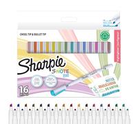 Sharpie Subrayadores S-Note Duo dos puntas redonda y biselada pastel multicolor 16 unidades