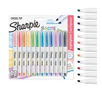 Sharpie Subrayadores S-Note – Punta biselada, Colores pasteles surtidos, 12 rotuladores