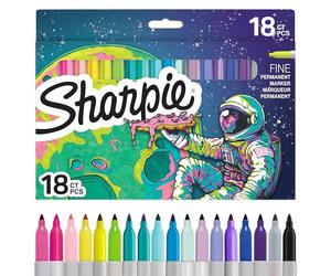 Sharpie Set de Rotuladores Permanentes para Colorear | Edición Limitada de Rotuladores para Colorear | Punta Fina | Colores Surtidos | 18 Unidades