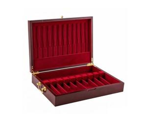 Sharplace Caja de Cubiertos de Madera Caja de Cubertería Baúl para Cubiertos para Platería Ranuras a Medida Acceso Rápido Protege Piezas Finas Resistentes Apta para Hogar Reuniones, 39 29 8cm
