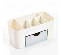 Sharplace Organizador de Escritorio con Cajón Deslizante Caja Contenedor de Almacenamiento Mueble Auxiliar Plástico PP y Cajón Protegido Apto para Hogar Oficina Tocador Baño, Azul, 1 Unidad