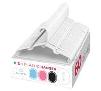 Sharpty Perchas Blancas de plástico para niños, Ideales para Uso Diario estándar, Perchas para bebés (Paquete de 60 Unidades)