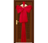 SHATCHI Funda de Lazo Gigante de 9 m, Color Rojo, para Puerta Delantera, Boda, Baby Shower, decoración del hogar, Organza, Paquete de 1