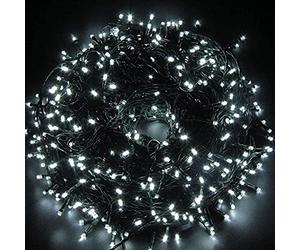 SHATCHI Luces de Cadena de Hadas Interior/Exterior Árbol de Navidad/Hogar/Fiesta/Boda/Decoraciones de Jardín Cable Verde 8 Modos Alimentación por Red Temporizador Automático