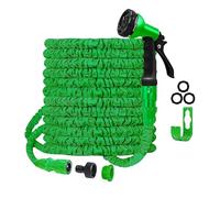 SHATCHI Tubo de jardín, manguera mágica expandible flexible con accesorios de 3/4", 1/2", boquilla rociadora de 8 funciones, azul o verde, 15 m