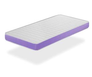 SHAULA Colchon Cuna 57X117 Velvet Lila, Altura 11 CM, Transpirable y ergonomico. Firmeza Ideal para Bebes