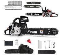 SHAYN Motosierra Gasolina de 58 cc - Sierra de cadena con mango superior de 2 tiempos con barra de espada de 50 y 40 cm, 4 cadenas de repuesto, antivibración - Ligera con 3 años de garantía
