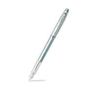 Sheaffer Pluma estilográfica 100 - cromo cepillado, detalles niquelados - plumín medio (E0930653-30)