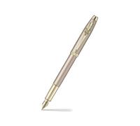 Sheaffer 100 Emily in Paris 9377 Collection - Bolígrafo dorado champán con adornos dorados PVD, clip en forma de lazo (fuente, mediano)