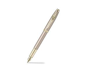 Sheaffer 100 Emily in Paris 9377 Collection - Bolígrafo dorado champán con adornos dorados PVD, clip en forma de lazo (fuente, mediano)