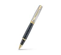 Sheaffer 300 Bolígrafo Rollerball | E9347 Grabado Barril Negro Mate y Tapa Cromada Brillante con Ribetes Dorados PVD | Bolígrafo Rollerball Premium