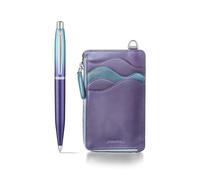 Sheaffer Expressions VFM 9430 - Juego De Bolígrafo Con Diseño Degradado Perlado Y Estuche Piel Auténtica, Morado, Azul