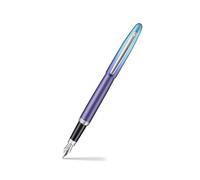 Sheaffer Expressions VFM 9430 - Pluma estilográfica, color azul y morado nacarado, punta media, adornos cromados