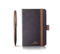 Sheaffer Juego De 100 Bolígrafos 9374 Edition Con Adornos PVD Real Y Cuaderno Pequeño, Color Marrón Mate, Coffee