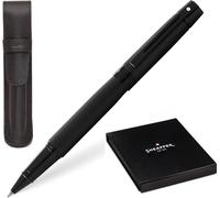 Sheaffer Juego de 300 bolígrafos lacados en negro mate con adornos PVD y bolsa a juego (rollerball)