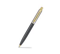 Sheaffer Sentinel Metal 334 - Bolígrafo de punta redonda de metal mate y tapa de cromo cepillado con bordes dorados