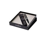 Sheaffer Set de regalo | Bolígrafo negro brillante 300 9312 con borde cromado y bolsa para bolígrafo | Juego de regalo premium