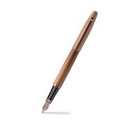Sheaffer VFM 9428 Coffee Edition - Pluma estilográfica marrón mate con adornos PVD marrón real, tamaño mediano