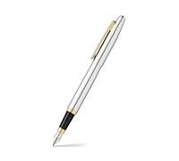 Sheaffer VFM Chrome Fountain Pen with Gold Tone Appointments and Fine Nib